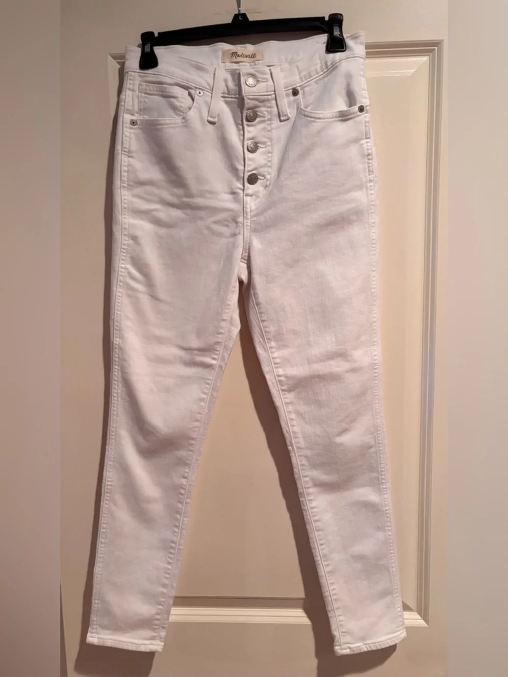 Madewell 10” High Rise Skinny Crop Jeans Women’s 28 White Button Fly